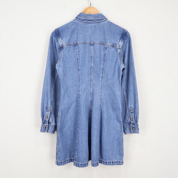 Madewell Seamed Mini Dress In Ramey Wash: Airy Denim Edition Size 2 - Picture 5 of 10